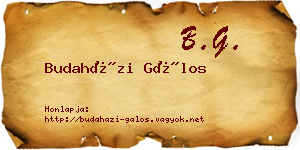 Budaházi Gálos névjegykártya